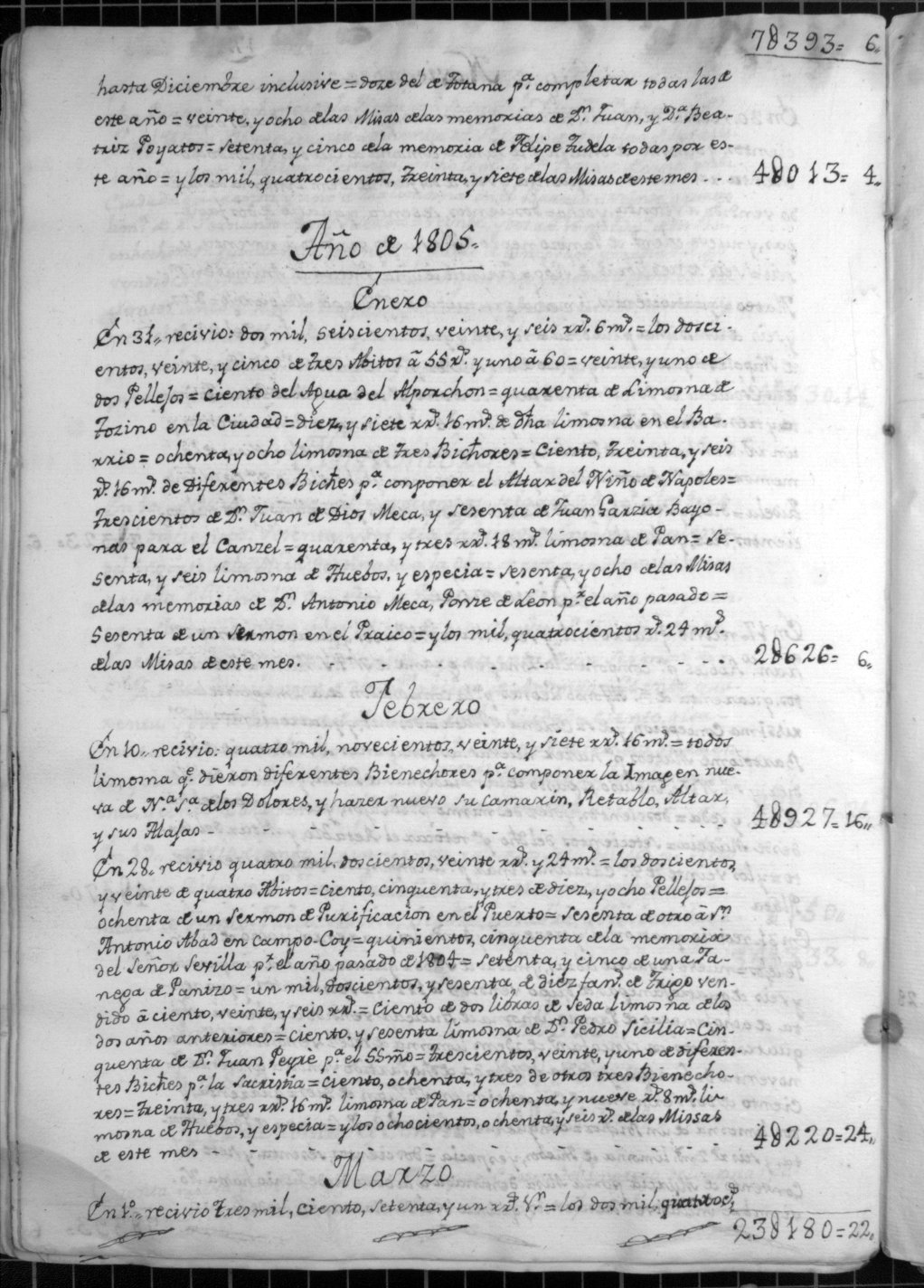 Cuentas generales del Convento de los Desamparados de Lorca, dadas por Jaime Clavere de Casou, síndico, a Juan Guirao, guardián. Años 1800-1835.