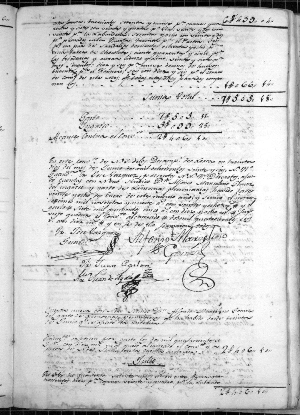Cuentas generales del Convento de los Desamparados de Lorca, dadas por Jaime Clavere de Casou, síndico, a Juan Guirao, guardián. Años 1800-1835.