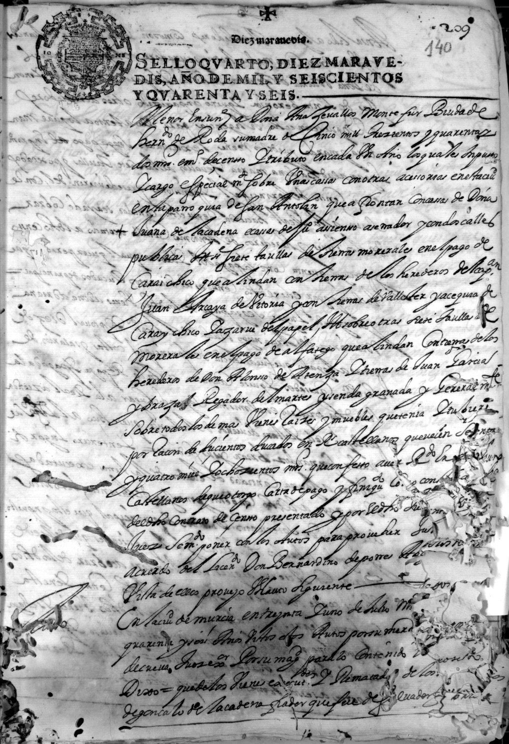 Registro de Juan González, Murcia de 1646.