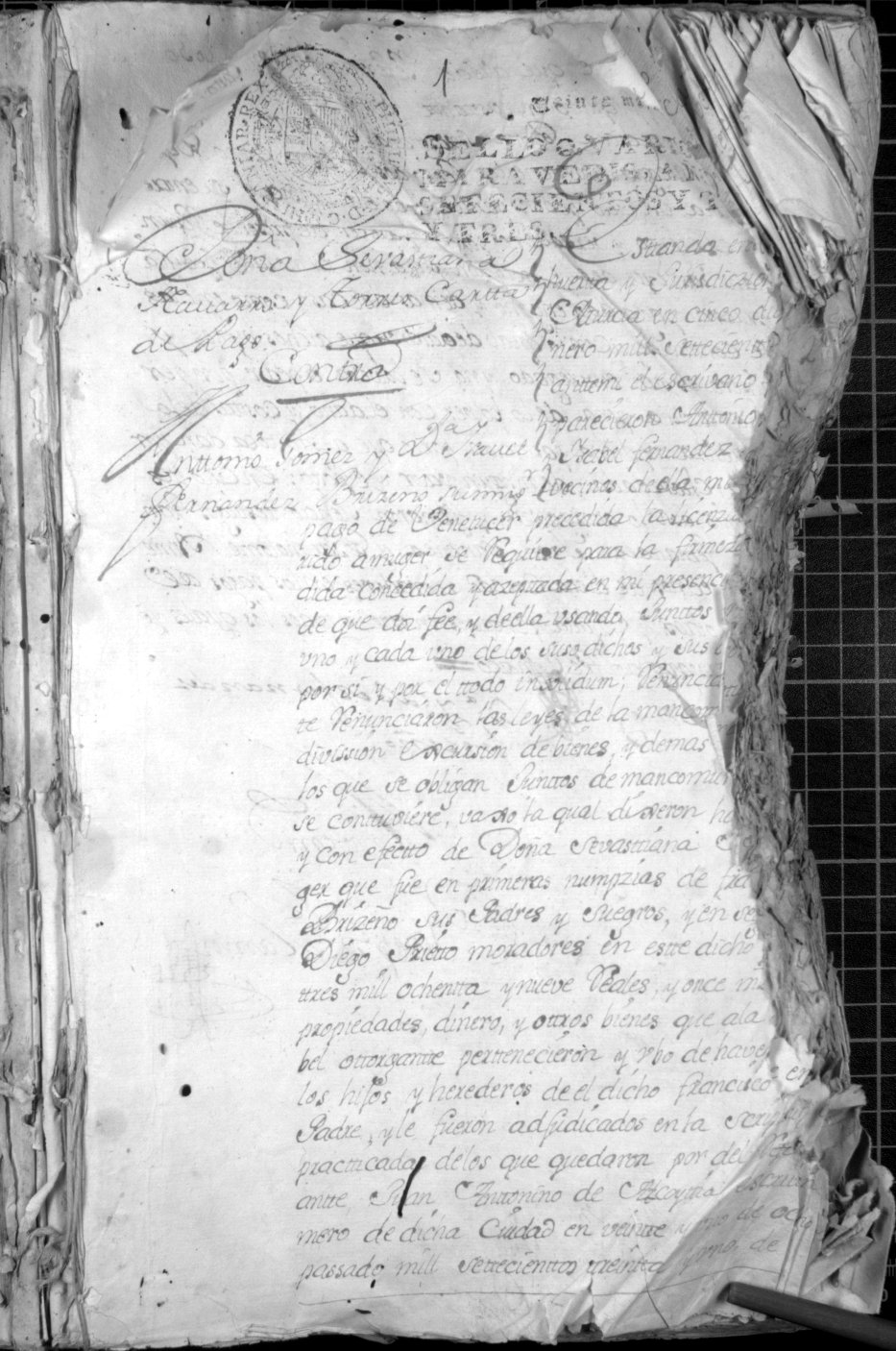 Registro de José Ramos, Murcia de 1733.