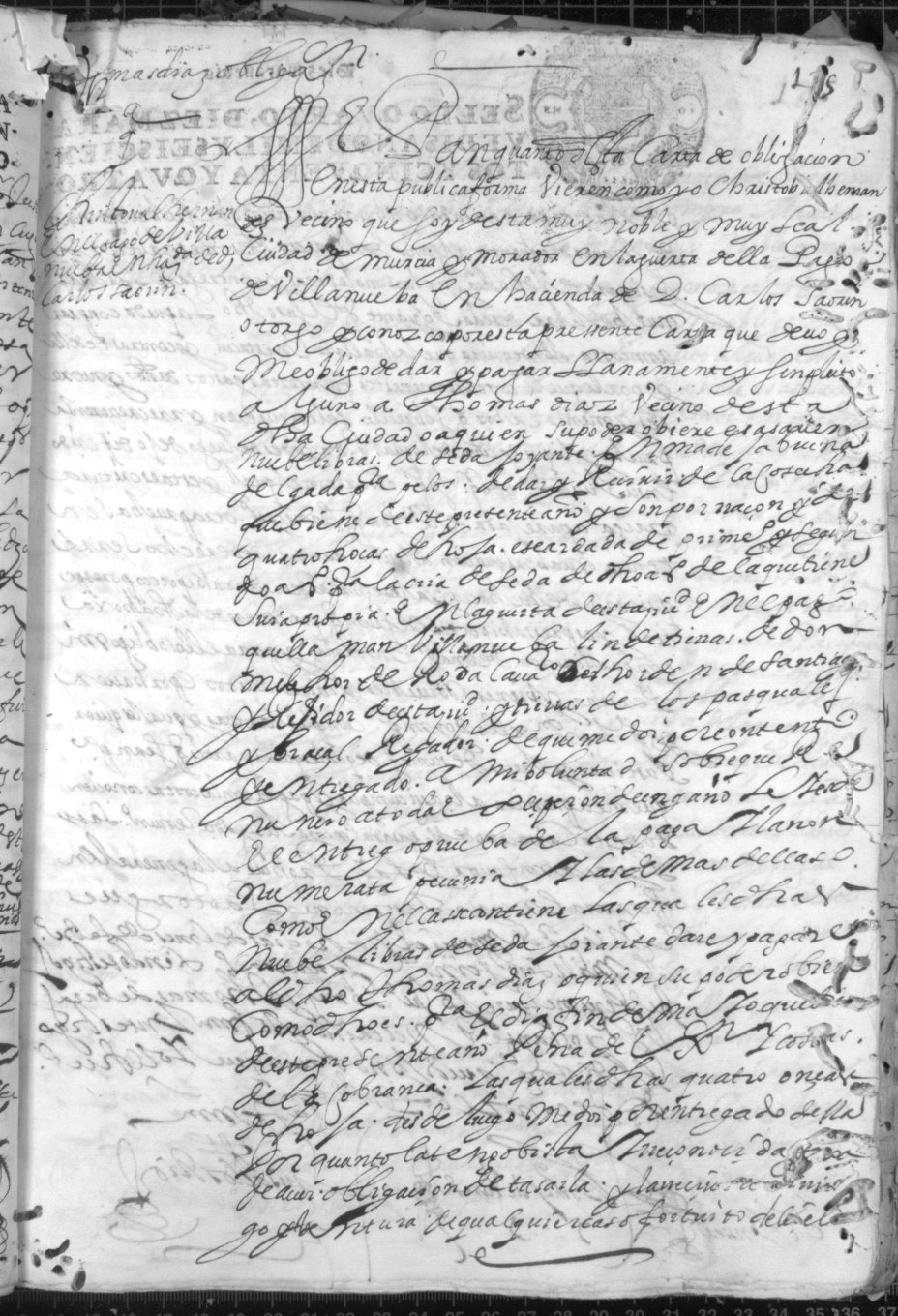 Registro de Luis de los Ríos, Murcia de 1654.