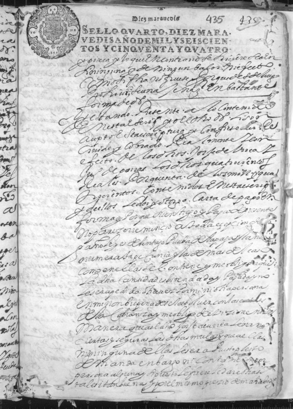 Registro de Luis de los Ríos, Murcia de 1654.