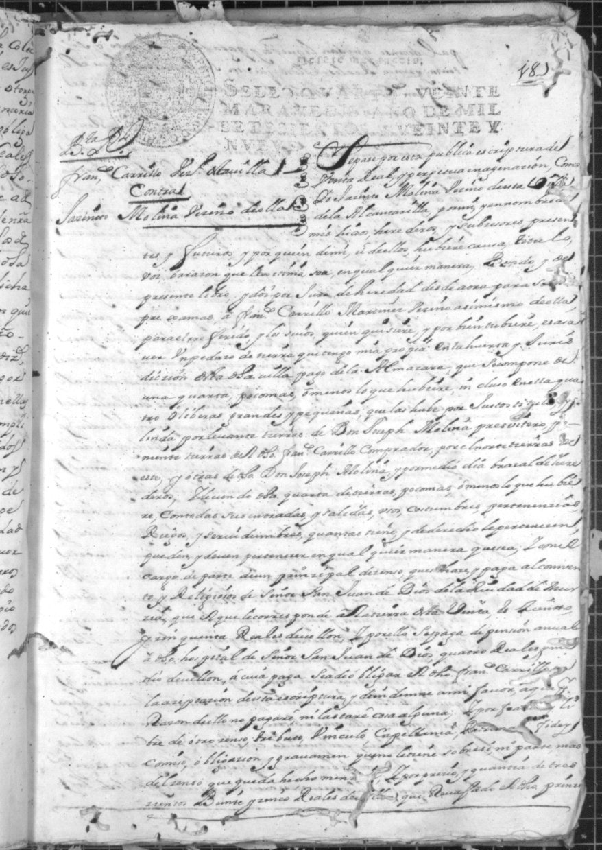 Registro de José Gil Albaladejo, Alcantarilla. Año 1729.