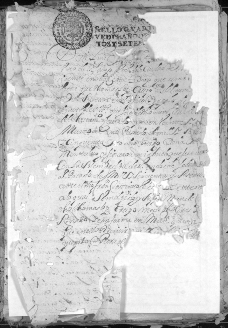 Registro de José Garín García, Murcia de 1679.