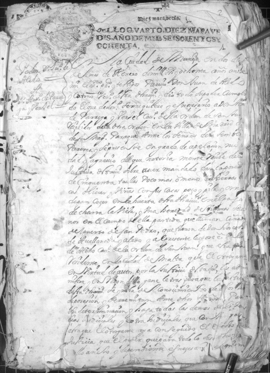 Registro de José Garín García, Murcia de 1680