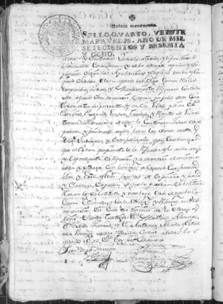 Registro de Antonio Alcalá y Plaza, Murcia de 1767-1768.