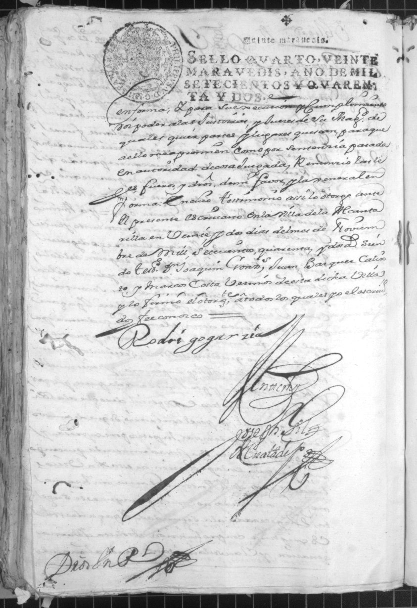 Registro de José Gil Albaladejo, Alcantarilla. Año 1742.