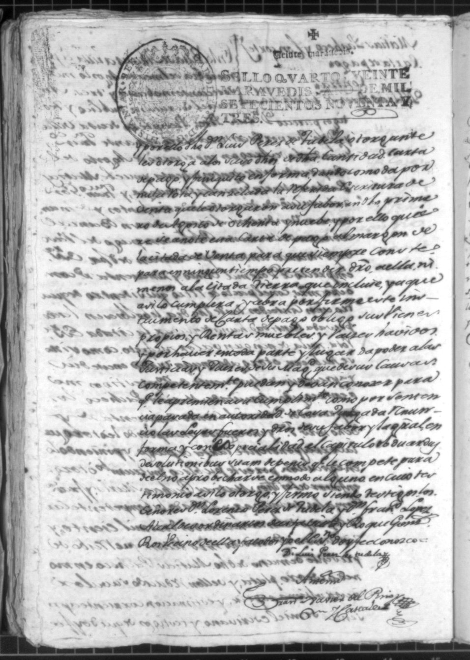 Registro de Francisco Javier del Pino Cascales, Alcantarilla. Año 1793.