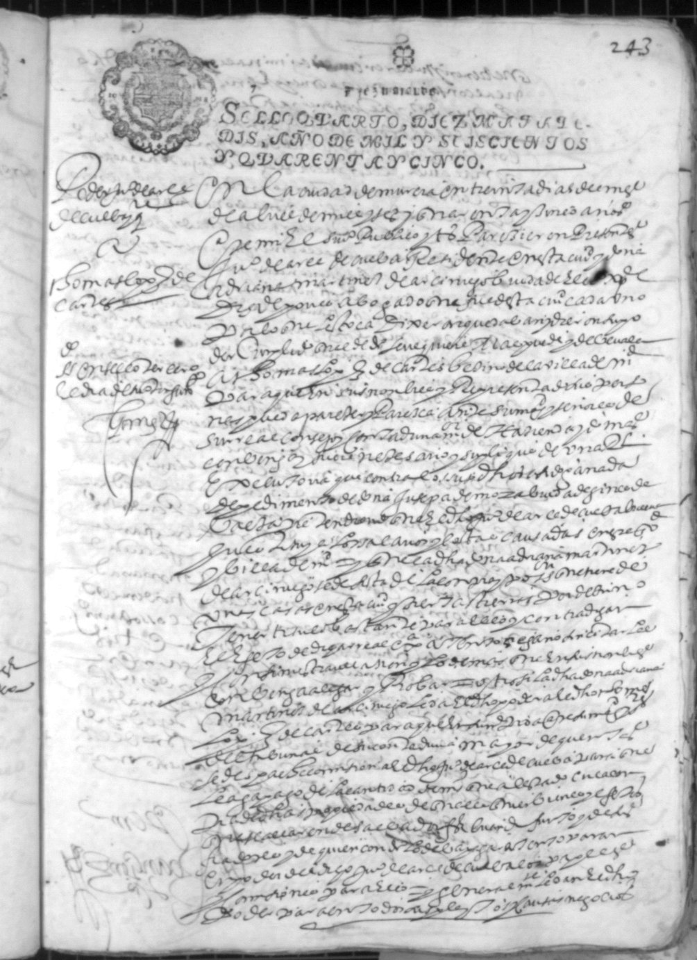 Registro de Juan Gómez de Olmedo, Murcia de 1645.