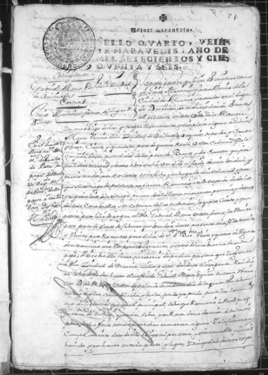 Registro de José Gil Albaladejo, Alcantarilla. Año 1756.