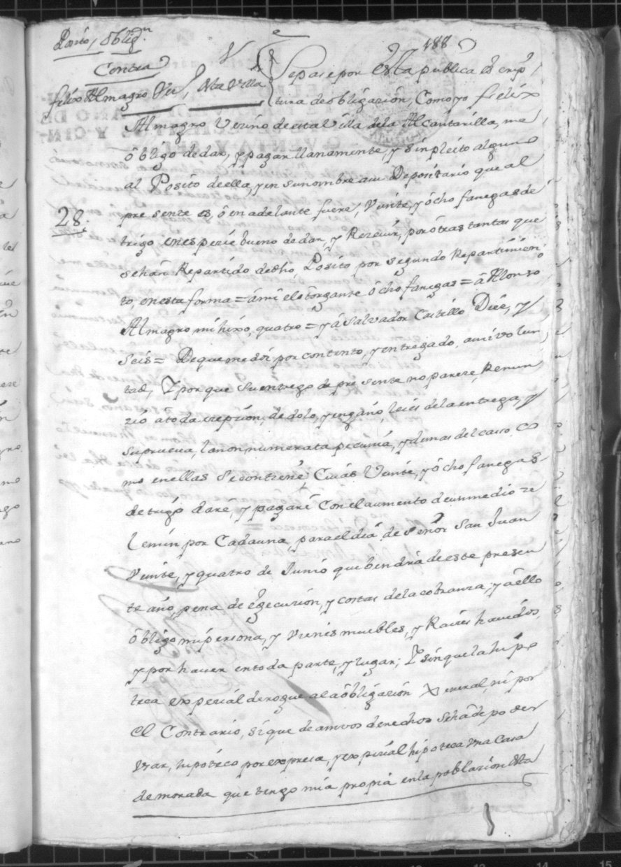 Registro de José Gil Albaladejo, Alcantarilla. Año 1756.
