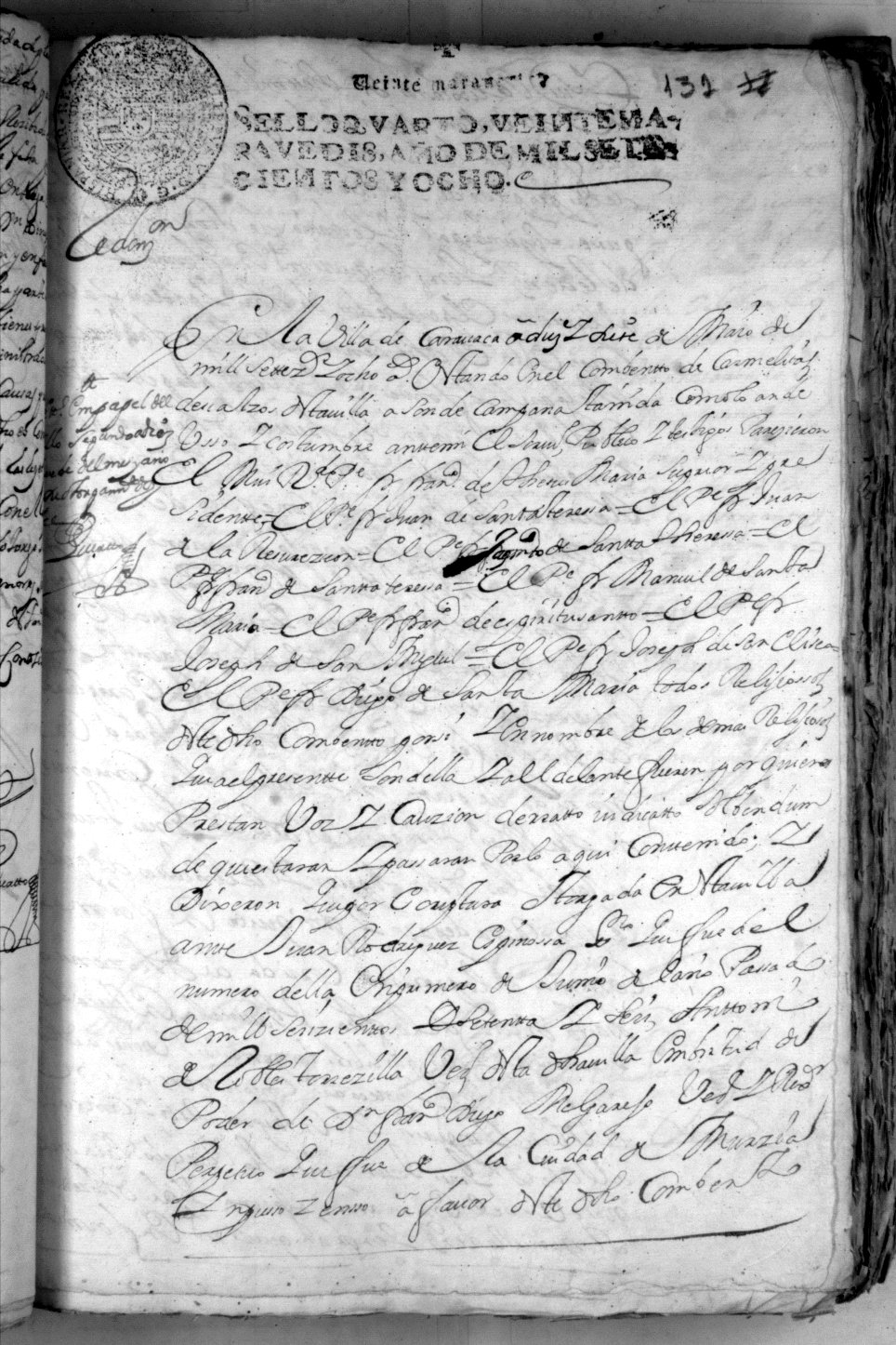 Registros de Juan Francisco Torrecilla del Puerto, Caravaca de la Cruz. Años 1707-1712.