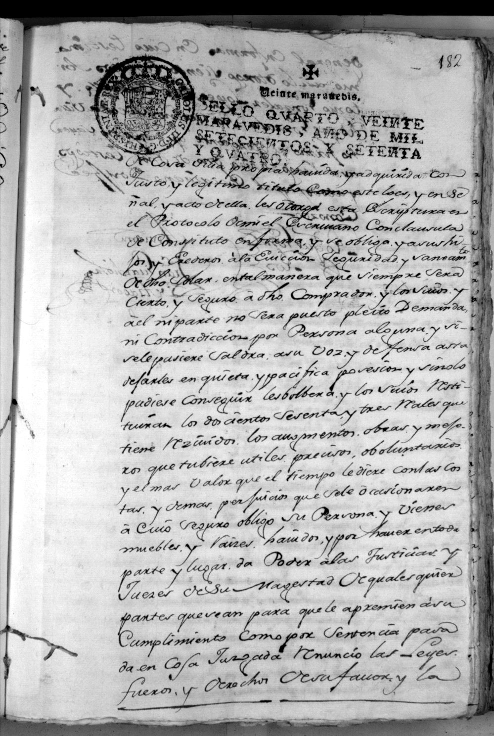 Registro de Francisco Guardiola de Aragón, Alcantarilla. Año 1774.