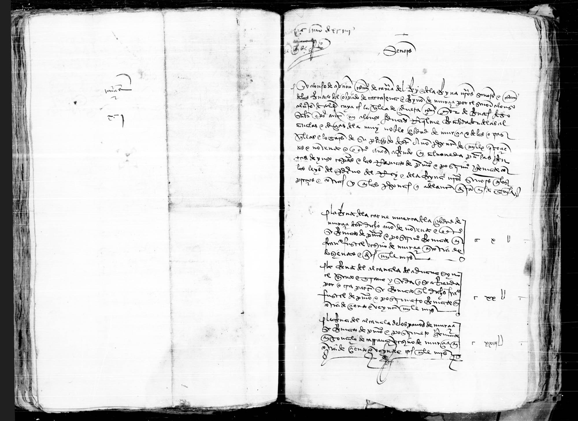 Comunicación que presenta Alfonso de Auñón, jurado de Murcia y escribano de rentas del Reino de Murcia y Obispado de Cartagena, a los contadores mayores del valor y los arrendadores al por menor de las rentas reales de ese distrito en 1494.