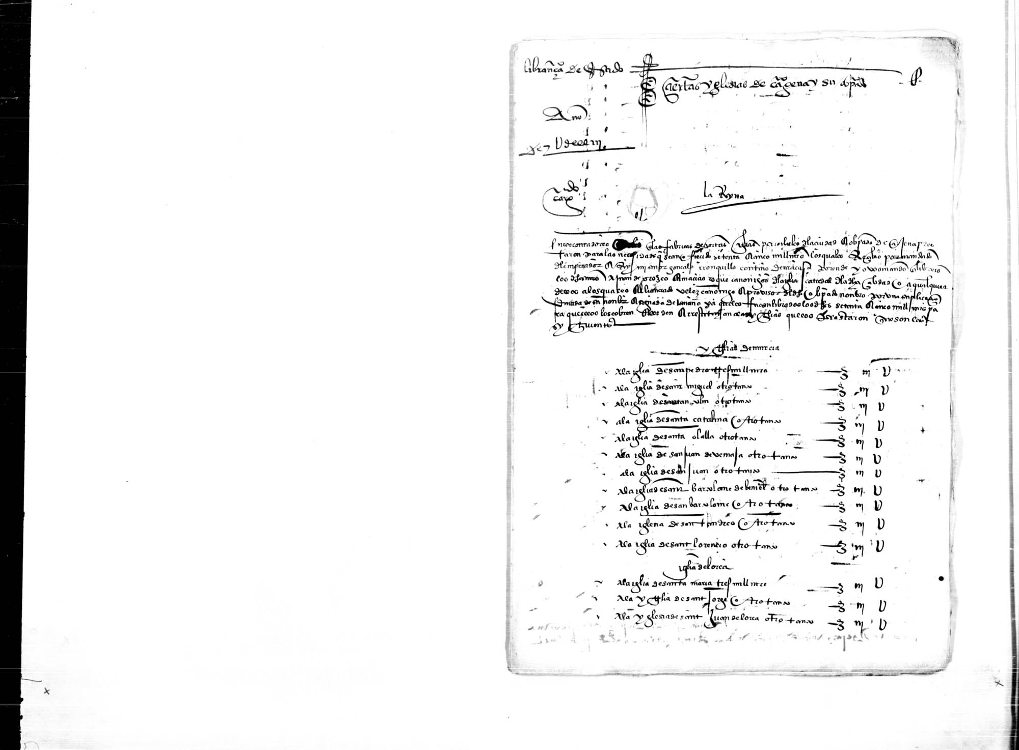 Documentación relativa a la devolución de las cantidades prestadas por algunas parrroquias del Obispado de Cartagena a la Corona, para ayuda a la guerra contra Francia.
