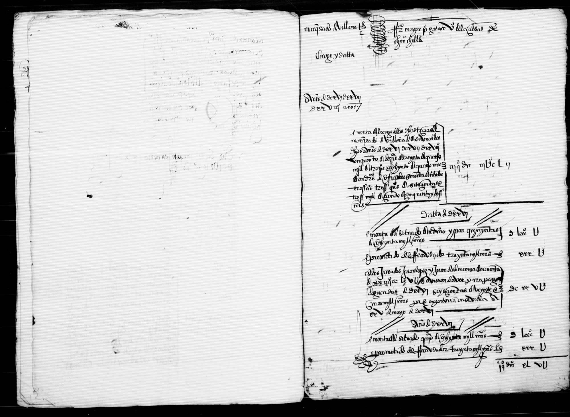 Libro de cargo y data de las rentas reales del Marquesado de Villena.