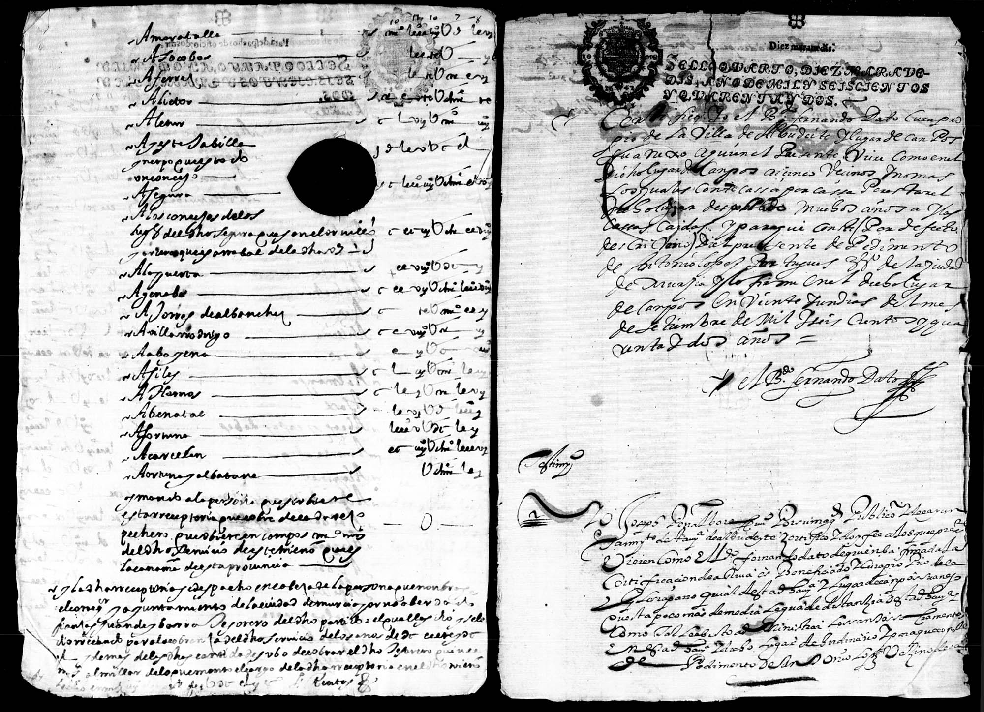 Documentación sobre el servicio ordinario y extraordinario de la ciudad de Murcia y su partido correspondiente al trienio 1639-1641.