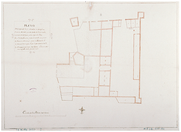 Plano de la Casa del Rey, situada en Cartagena.