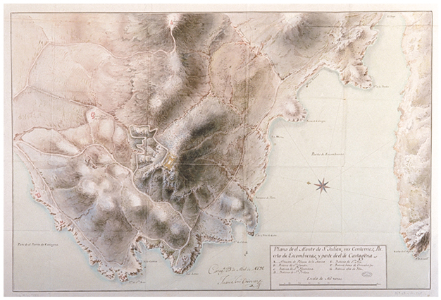 Plano del monte de San Julián, sus contornos, puerto de Escombreras y parte de Cartagena.