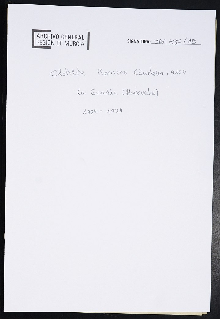 Expediente académico de Clotilde Romero Candeira, Nº 9100