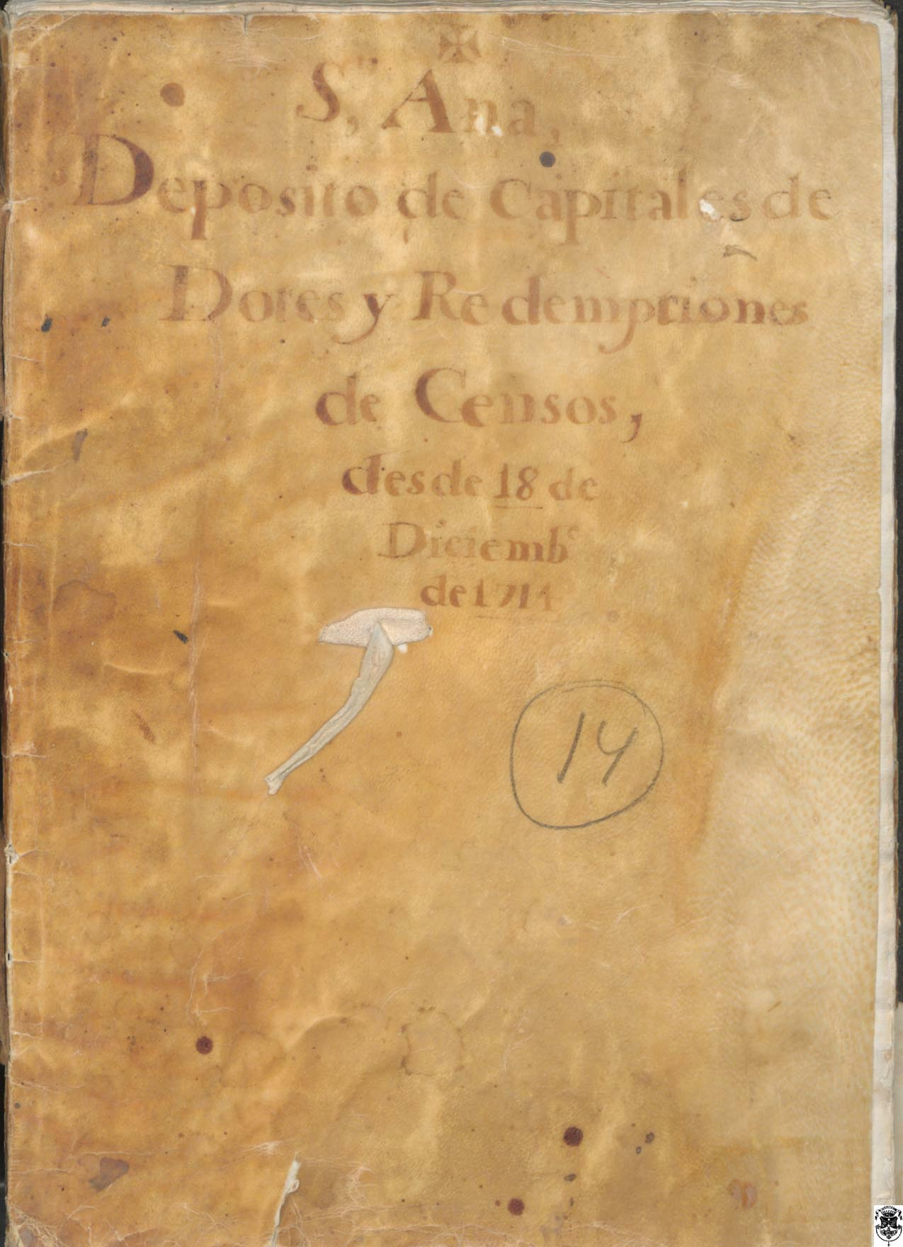 Libro de Depósito de Capitales de Dotes y Redenciones de Censos.