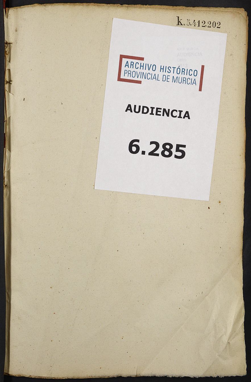 Libro de Ejecutorias de Sentencias penales de la Sección 1ª de la Audiencia Provincial de Murcia. Año 1916.