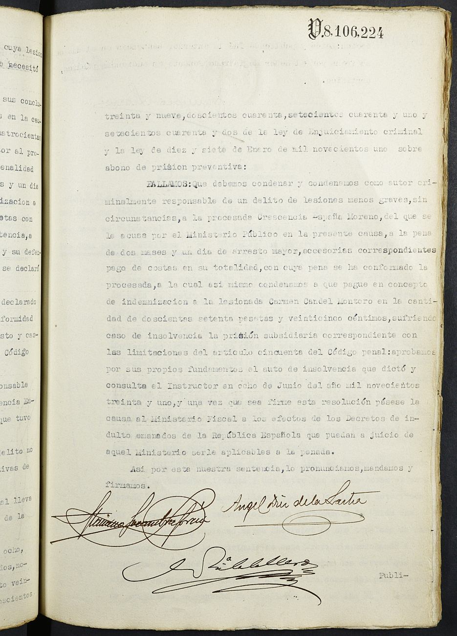 Libro de Sentencias orales y de jurados de la Sección 2ª de la Audiencia Provincial de Murcia. Año 1932.