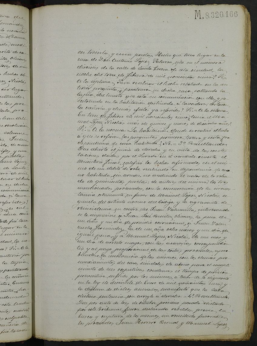 Libro de Sentencias penales de la Sección 2ª de la Audiencia Provincial de Murcia. Año 1908.