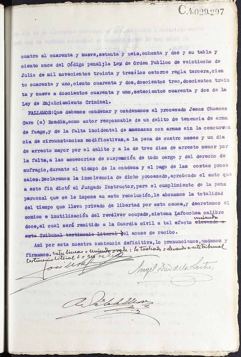 Libro de sentencias penales del Tribunal de Urgencia de la Audiencia Provincial de Murcia. Años 1933-1934.