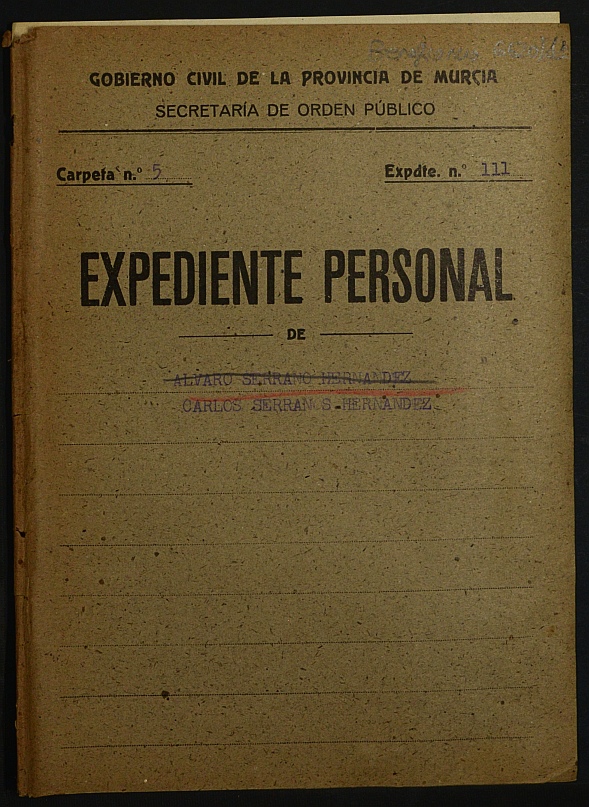 Expediente de concesión de pensión como huérfanos de la Guerra a los hijos de Julián Serrano Martínez.