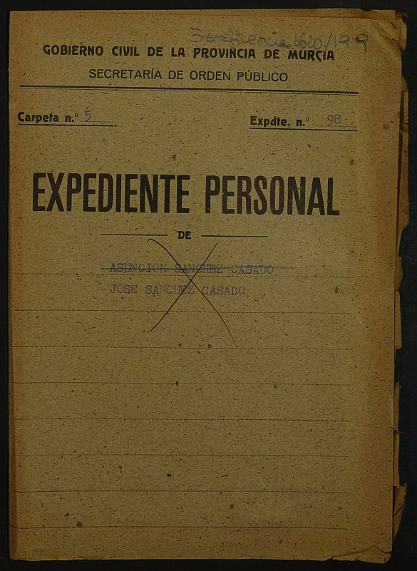 Expediente de concesión de pensión como huérfanos de la Guerra a los hijos de Ramón Sánchez Ortega.