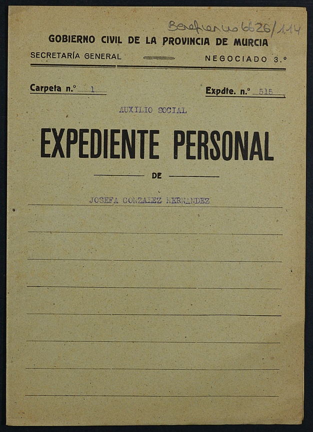 Expediente de concesión de pensión como huérfanos de la Guerra a los hijos de José González Martínez.