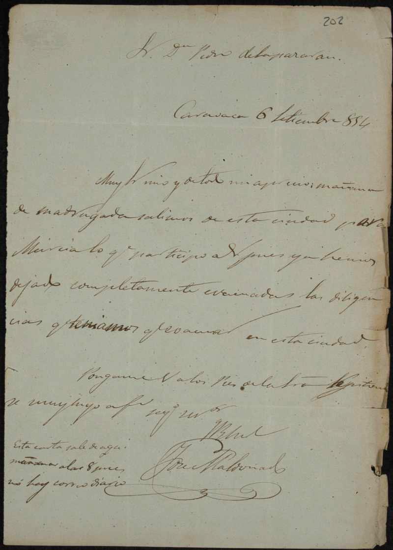 Correspondencia de D. José González Maldonado y Leis con sus administradores. Años 1849-1870.
