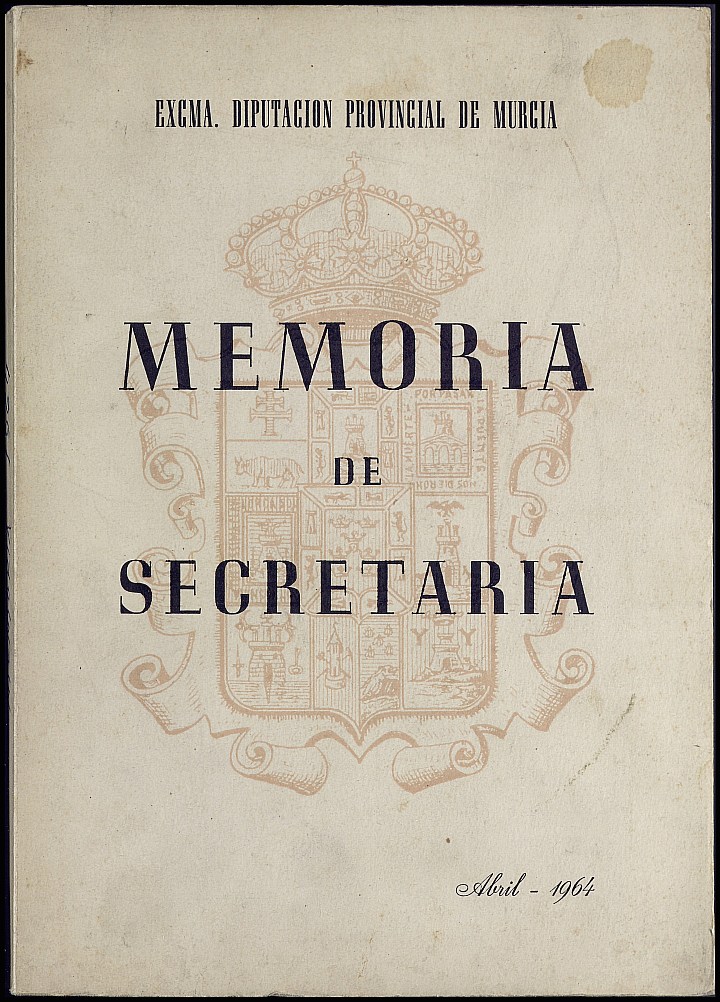 Memoria de la Diputación Provincial de Murcia de 1963 (impreso).