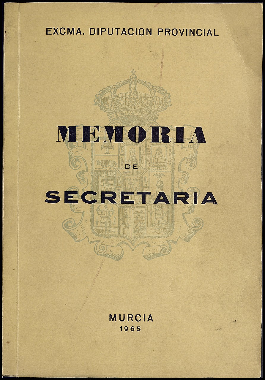 Memoria de la Diputación Provincial de Murcia de 1965 (borrador)