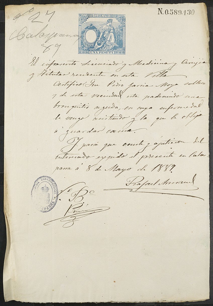 Expediente General de Reclutamiento y Reemplazo de Calasparra. Año 1889.