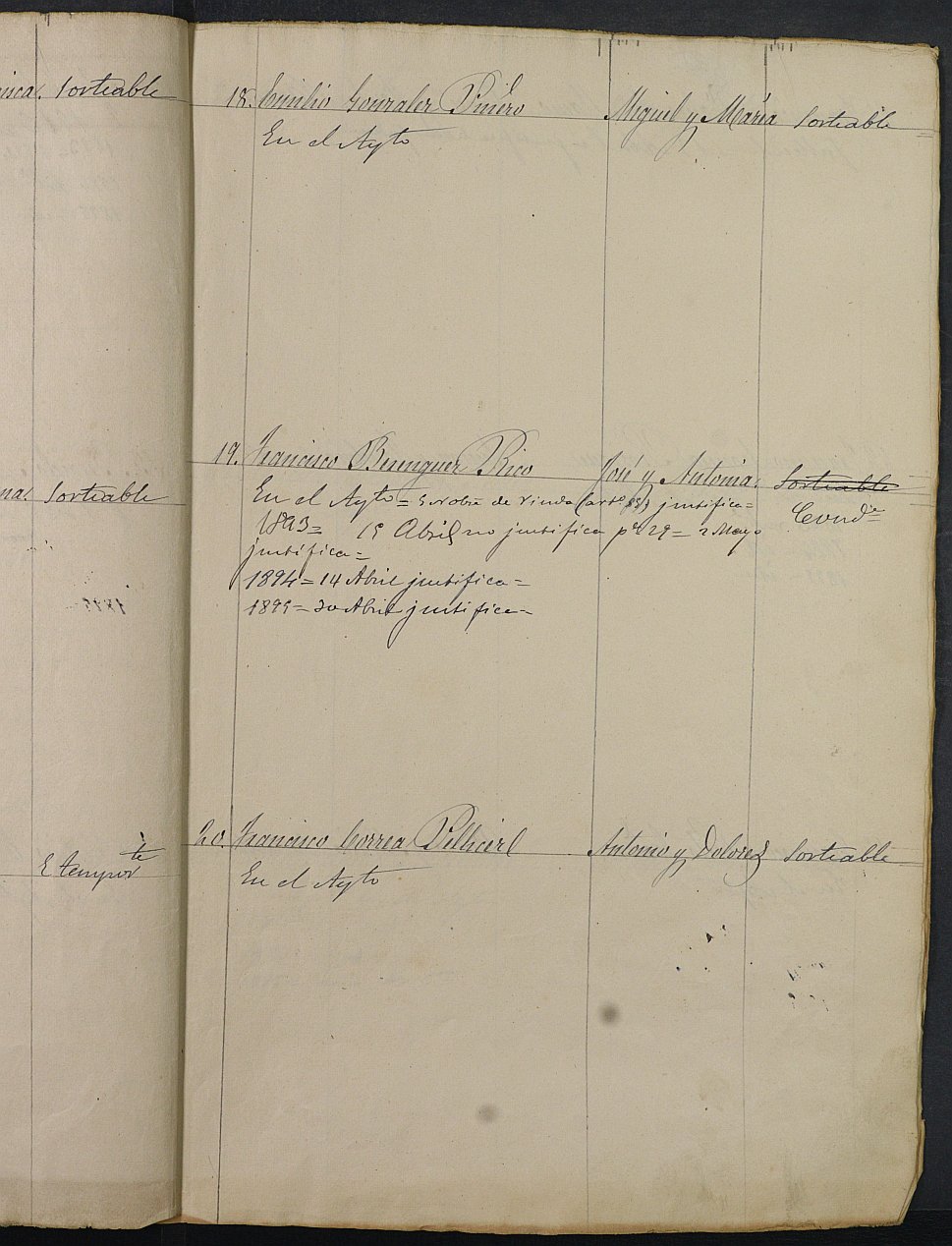 Relación de individuos declarados soldados e ingresados en Caja de la Sección 2ª del Ayuntamiento de Cartagena de 1892.