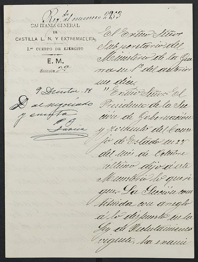 Expediente justificativo de la excepción del servicio militar de Juan Francisco Quílez Carpena, mozo del reemplazo de 1893 de Yecla.