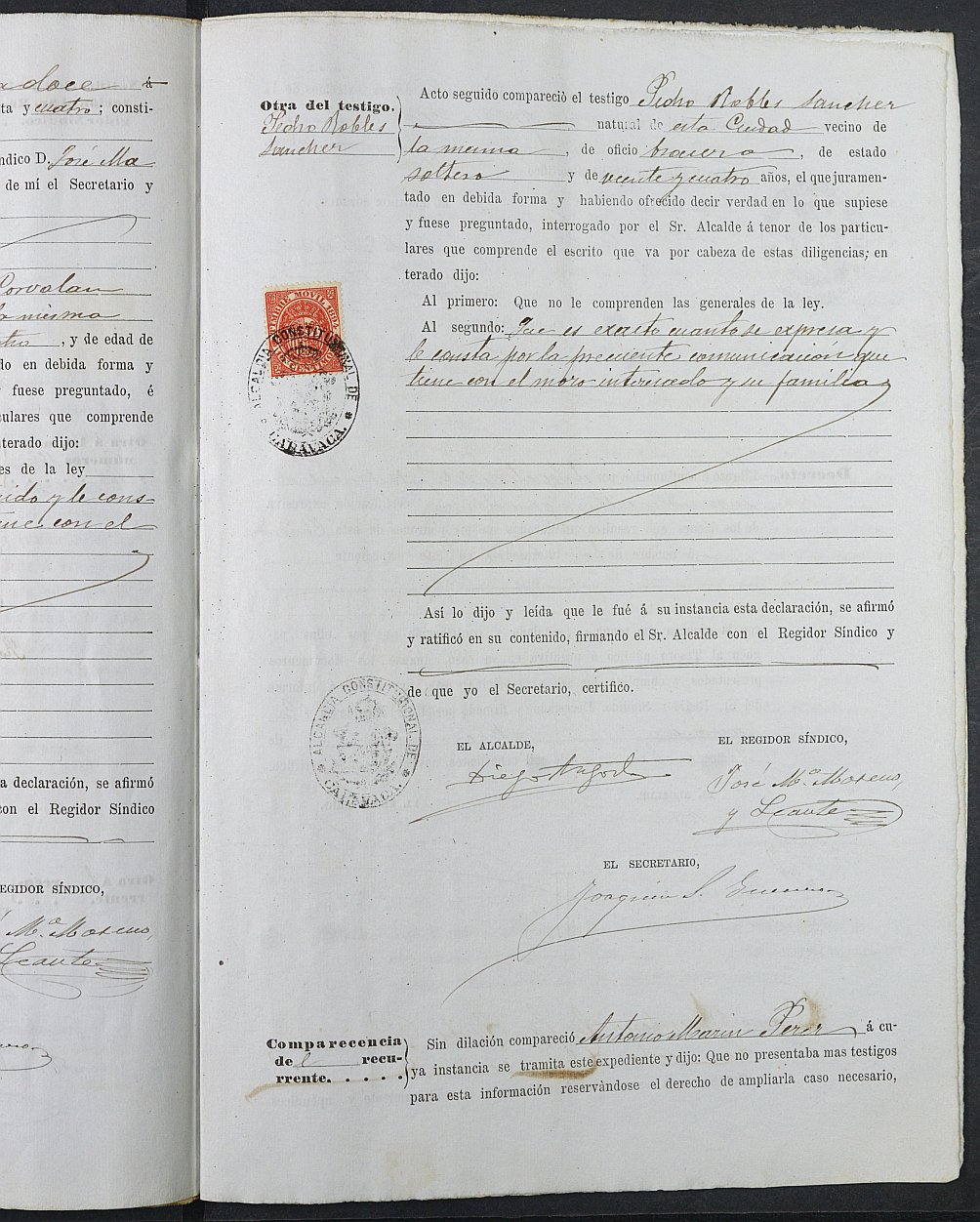 Expediente justificativo de la excepción del servicio militar de Antonio Marín Pérez, mozo del reemplazo de 1894 de Caravaca de la Cruz.