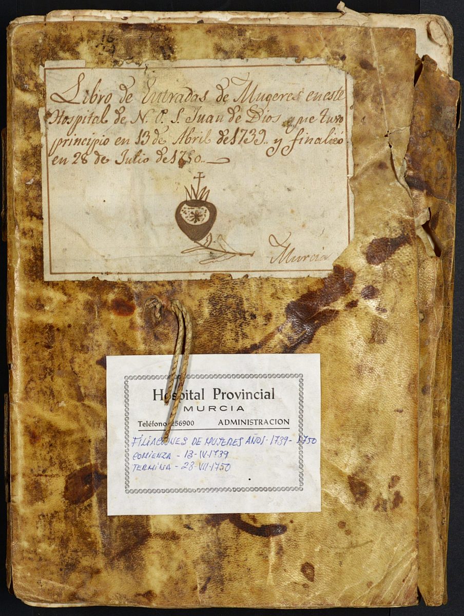 Registro de entrada de enfermos del Hospital. (Mujeres). Años 1739-1750.