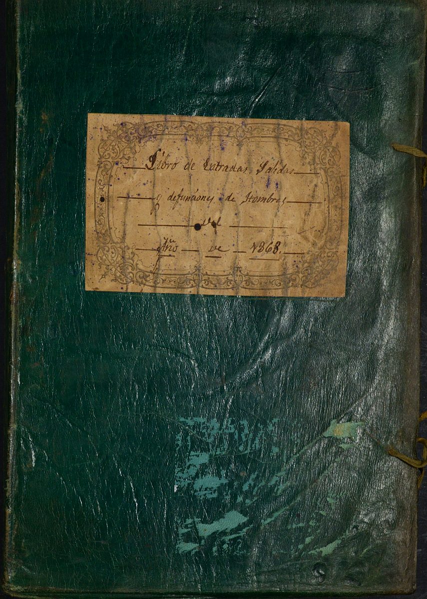 Registro de entrada y salida de enfermos del Hospital. (Hombres y Extraordinarios). Año 1868, enero-diciembre.