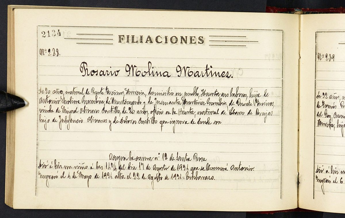 Registro de nacimientos del Hospital. Años 1931, octubre-1936, noviembre.