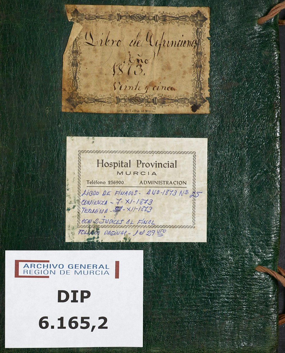 Registro de defunciones del Hospital. Año 1873, noviembre-diciembre.