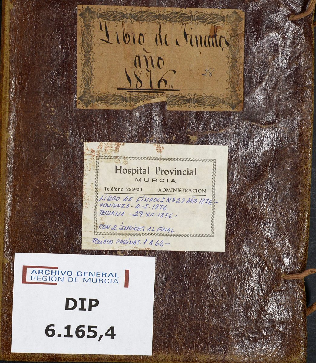 Registro de defunciones del Hospital. Año 1876. 