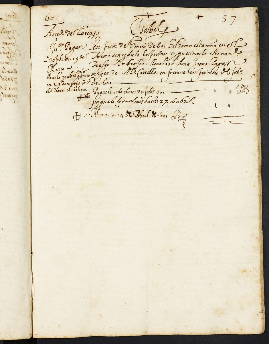 Registro de expósitos del Hospital. Años 1600-1604.