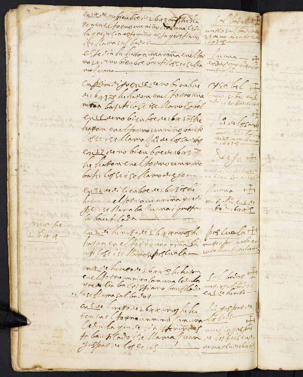 Registro de expósitos del Hospital. Años 1629-1650.