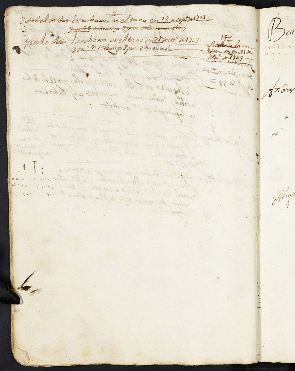 Registro de expósitos del Hospital. Años 1693-1712.