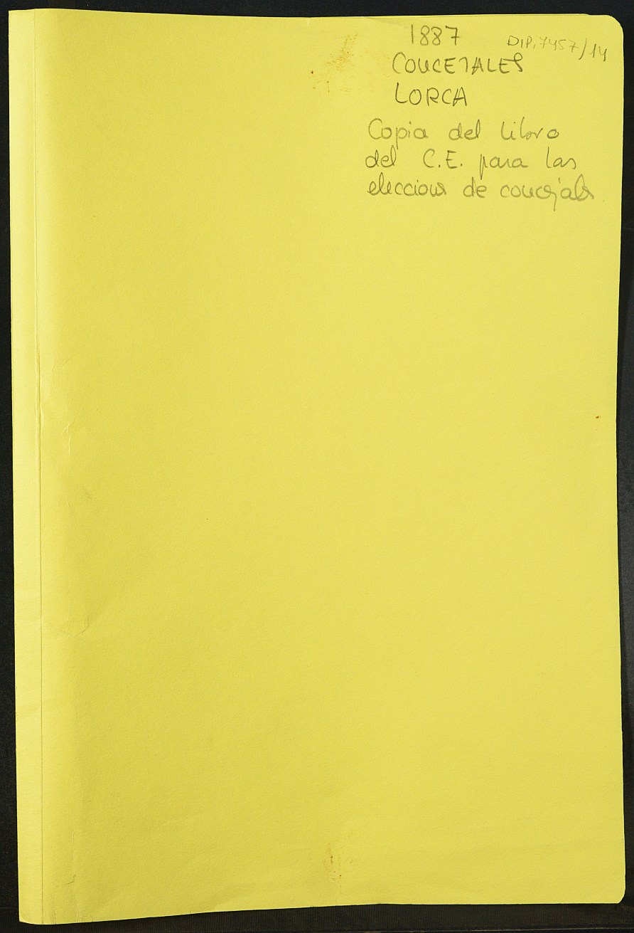 Copia del libro del censo electoral para las de concejales de Lorca