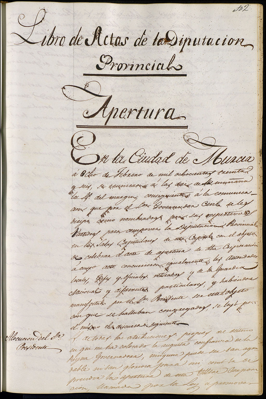 Registro de actas de sesiones de la Comisión de Armamento y Defensa. Años 1835-1836.