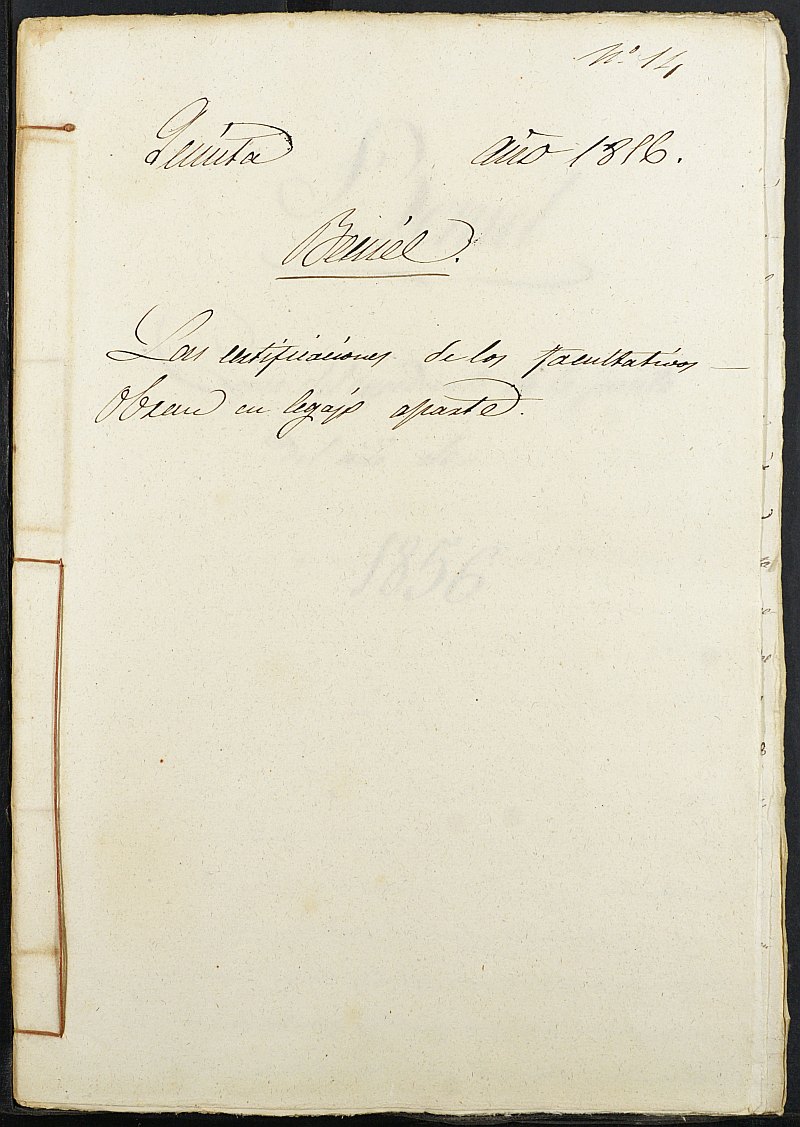 Expediente General de Reclutamiento y Reemplazo de Beniel. Año 1856.